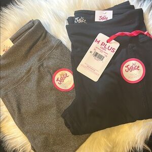 Justice Kids' Black and Gray Leggings